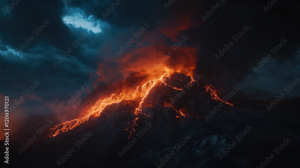 Fototapeta premium Eruption of a Volcano