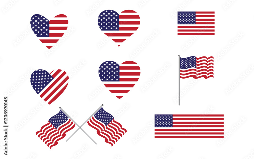 Flag american vector icon illustration design template Flag american vector icon illustration design template