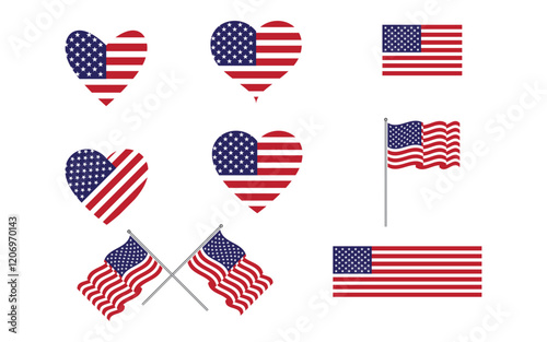 Flag american vector icon illustration design template