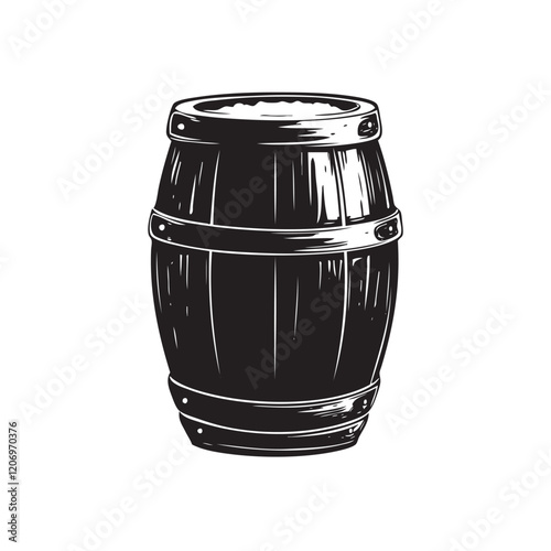 wooden barrel isolated on white