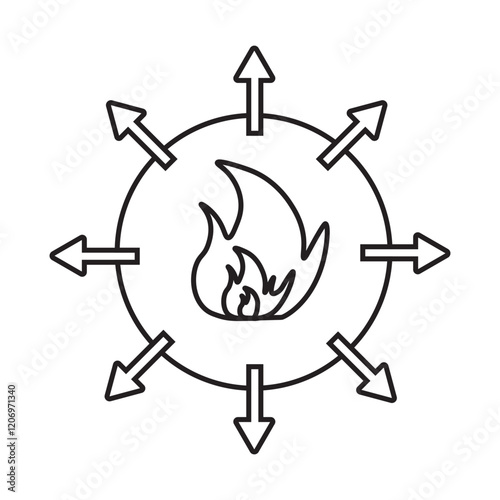 Exothermic line icon