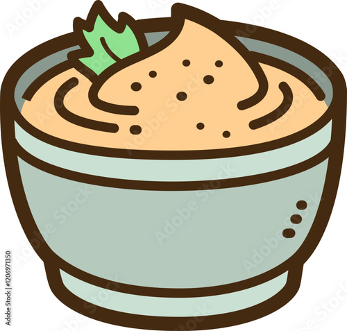 Mashed potatoes vector doodle illustration and graphic