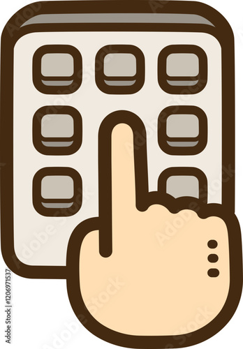 Dial atm pad vector doodle illustration and graphic