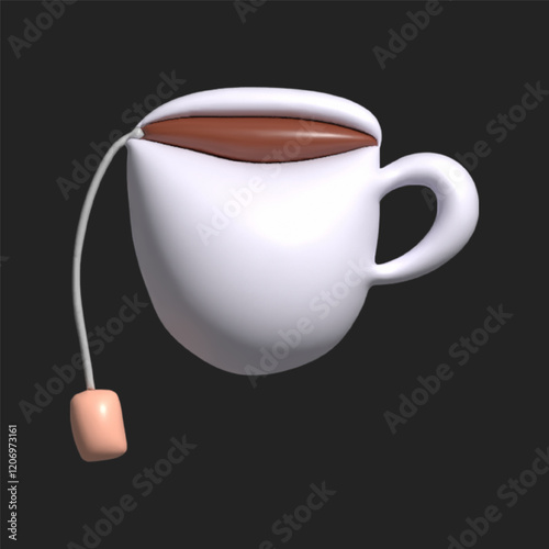 best kawaii 3d render journal element design. speech bubbles motivation, book, tea cup, cupcakes, conffeti