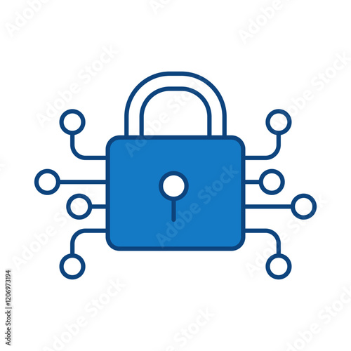 Smart Lock Blue Editable Stroke Icons. Cyber Security Technology, Phishing, Hacking, Cyber Crime, Security, Trojan, Device Protection, Privacy Vector Illustration.

