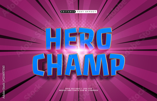 hero champ editable text effect with a super hero and power theme