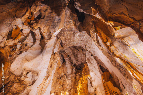 Inside view of the Marble Mountains in Da Nang. photo