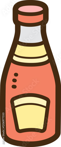 Sauce bottle vector doodle illustration and graphic