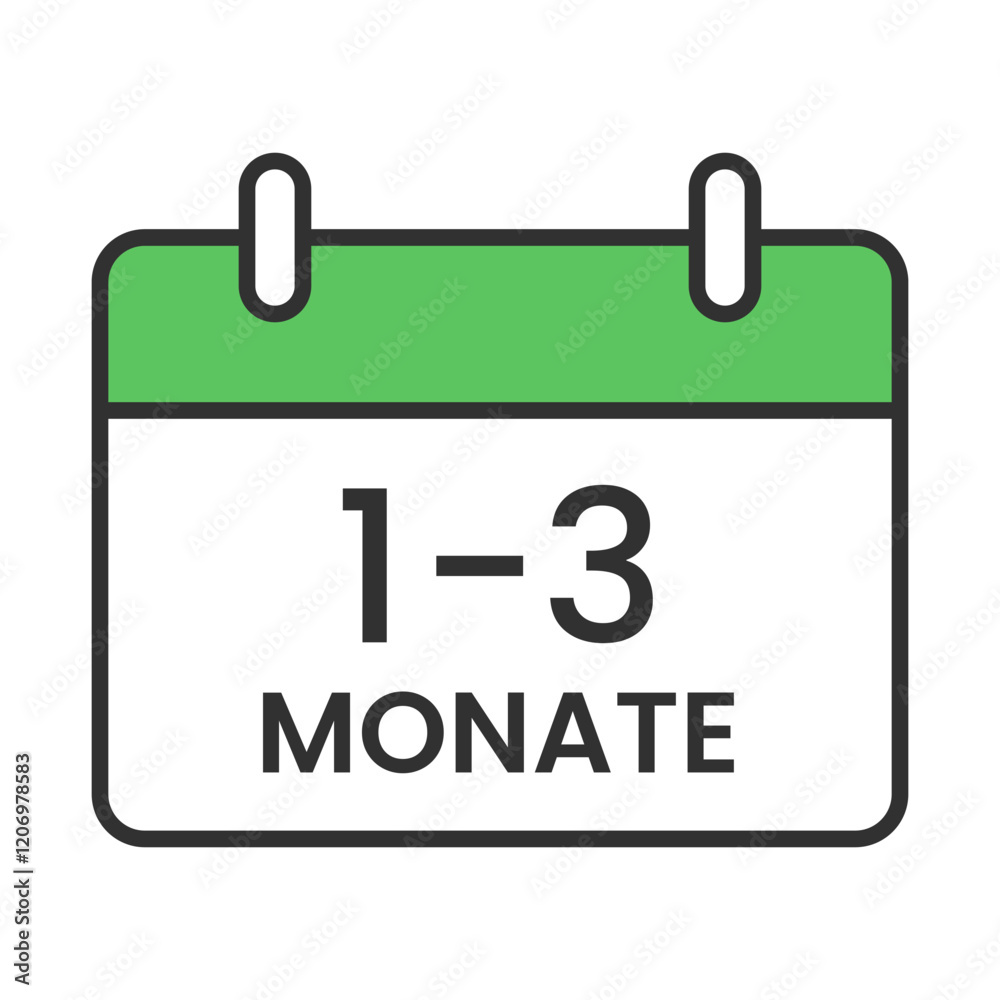 1 to 3 Months. Timeline, Real Estate Duration, Property Development. Vector Editable Stroke Icon. 1 to 3 Months. Timeline, Real Estate Duration, Property Development. Vector Editable Stroke Icon.