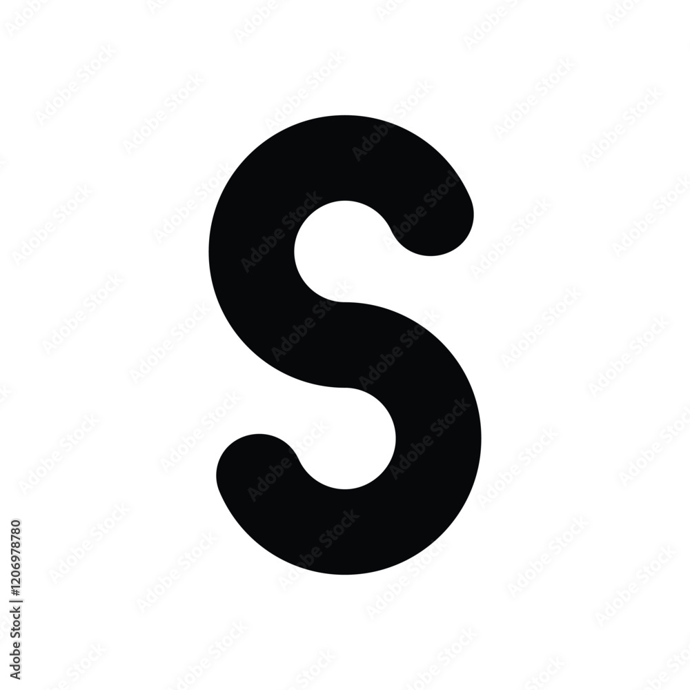 Naklejka premium Letter S icon isolated on a white background. Vector illustration.