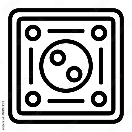 Carrom Board Line Icon