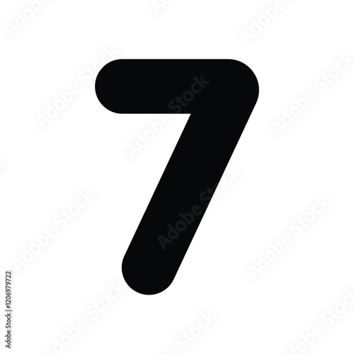 Number 7 icon isolated on a white background. Vector illustration.