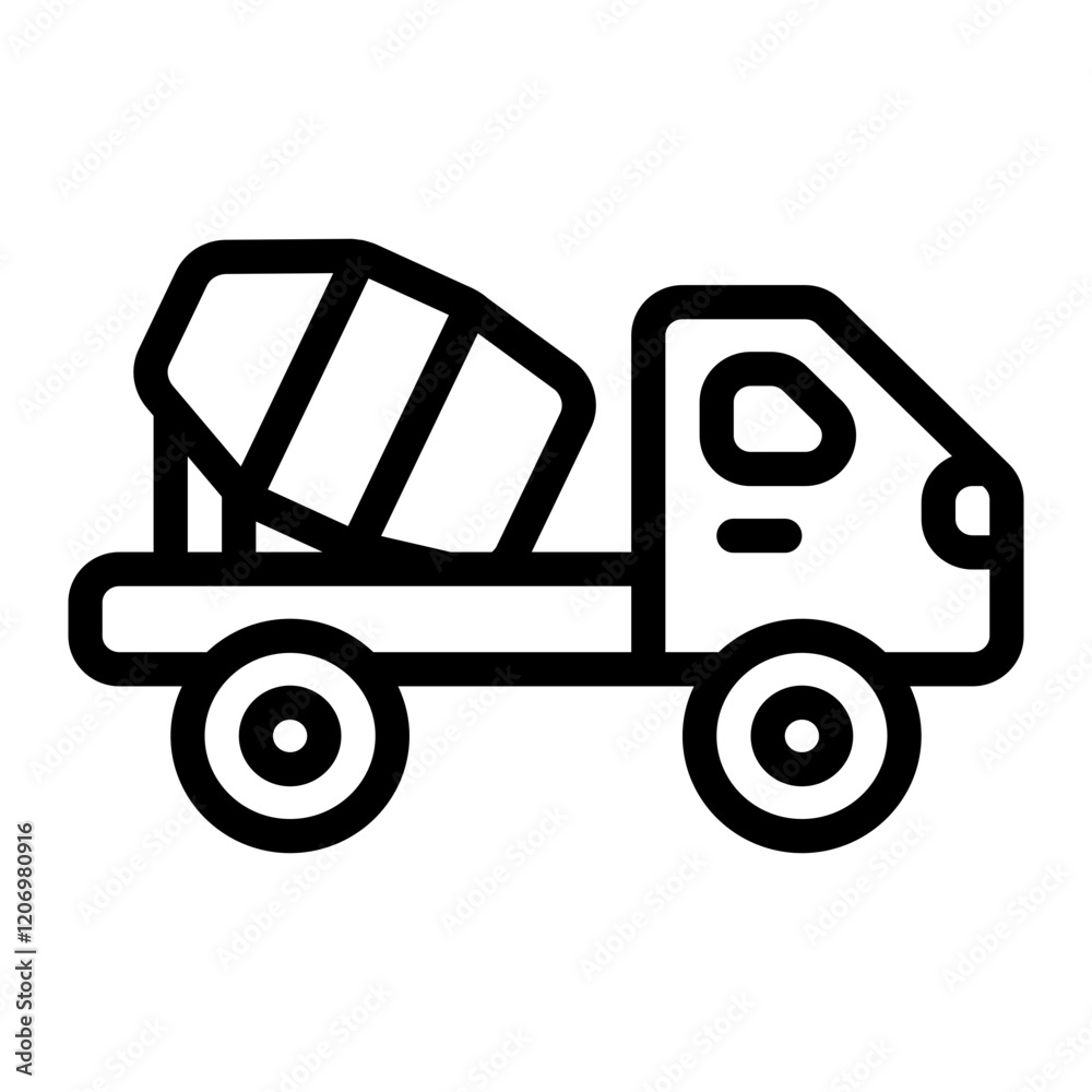 Car Concrete Line Icon Car Concrete Line Icon