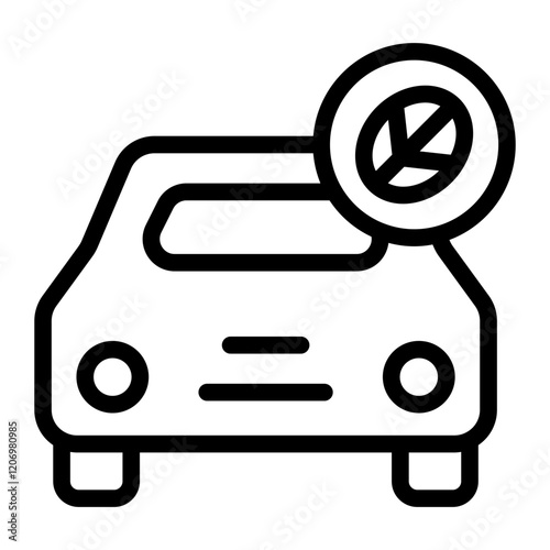 Car Green Line Icon