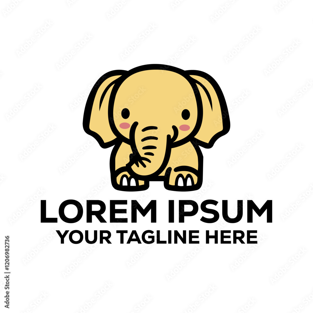 Fototapeta premium Baby Elephant Logo Fun and Cheerful