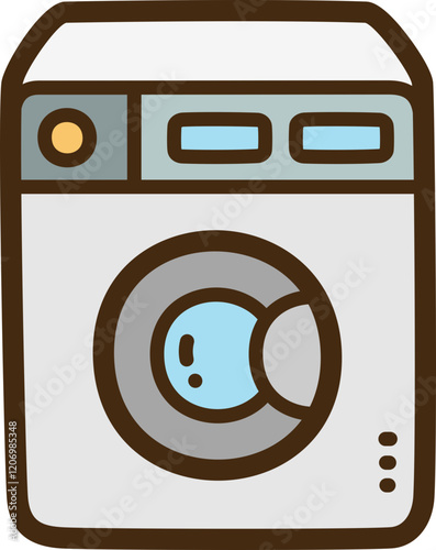 Washing machine vector doodle illustration and graphic