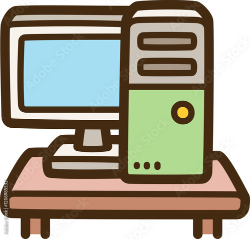 Office vector doodle illustration and graphic