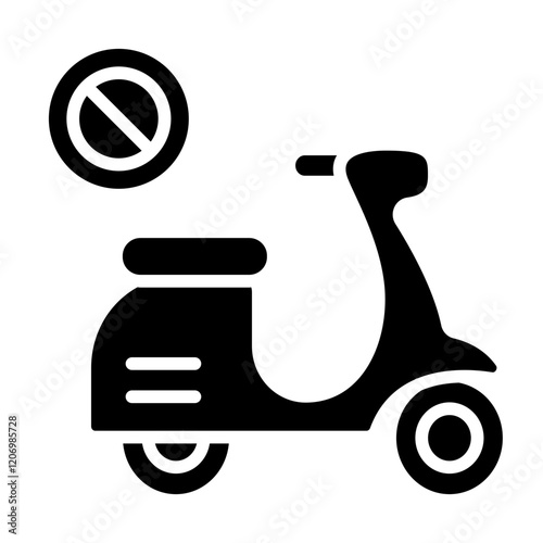 No Motorcycle Solid Icon