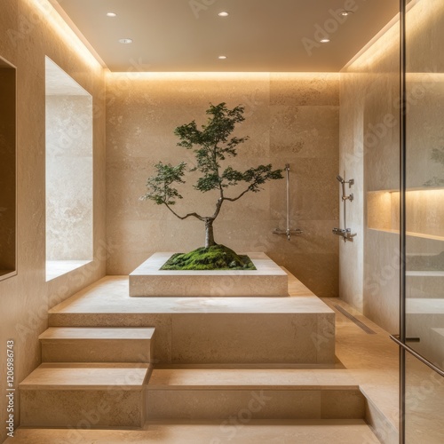 Modern Bathroom Featuring a...