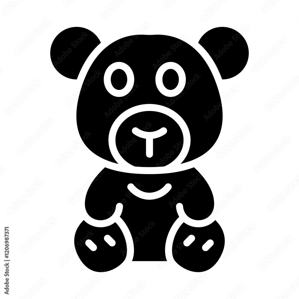 Naklejka premium Teddy Bear Solid Icon