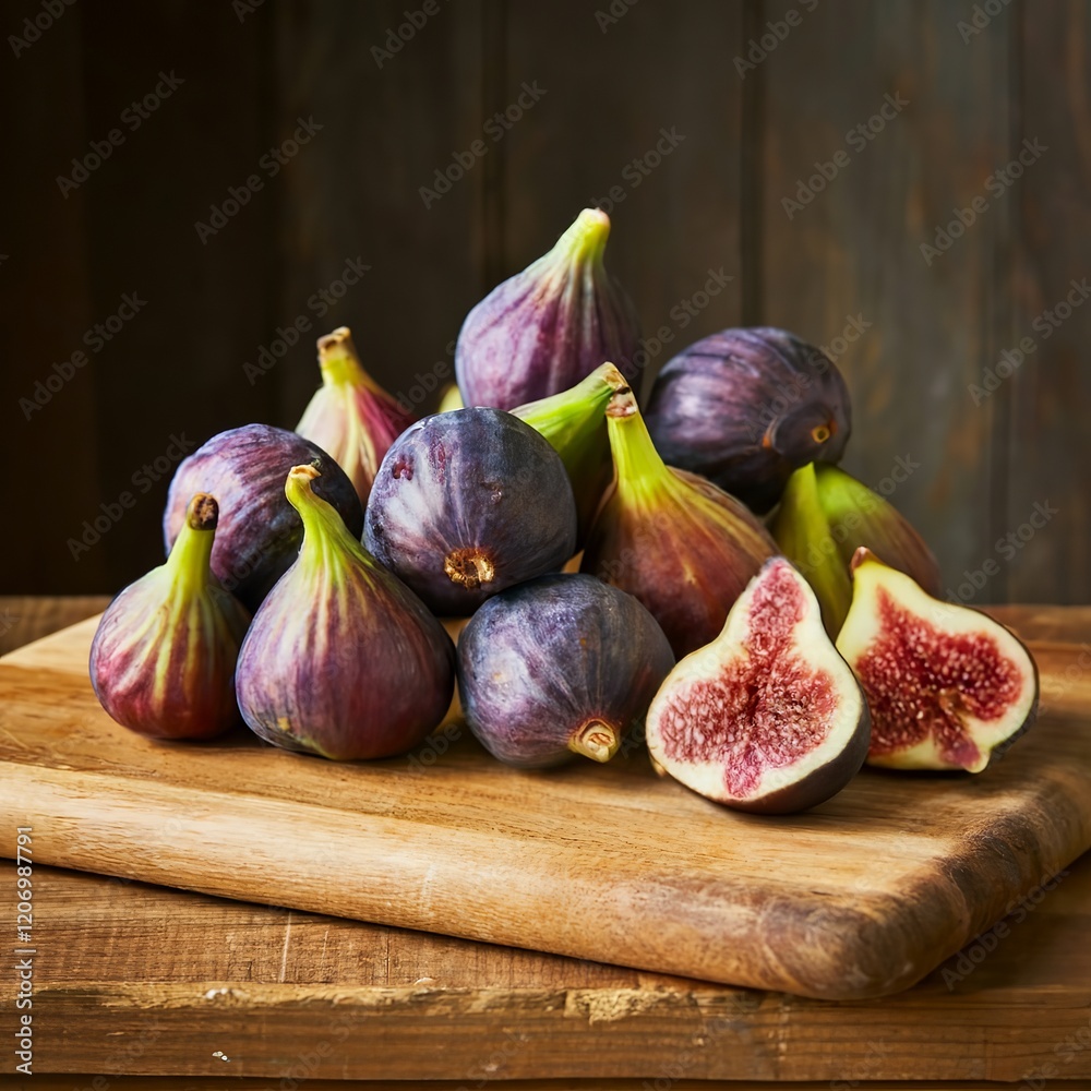 Obraz premium fresh figs on wooden table