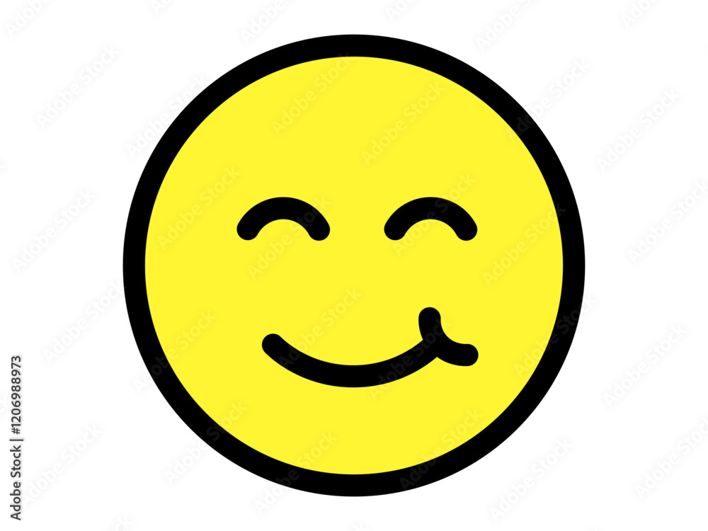 Fototapeta premium 食いしん坊マーク(おいしい顔のアイコン)