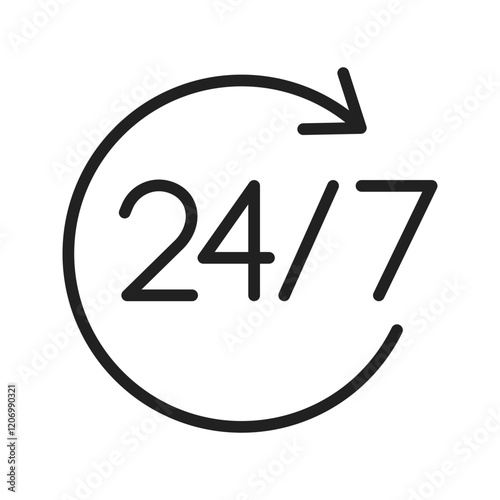 24 Hours icon vector image. Suitable for mobile apps, web apps and print media.