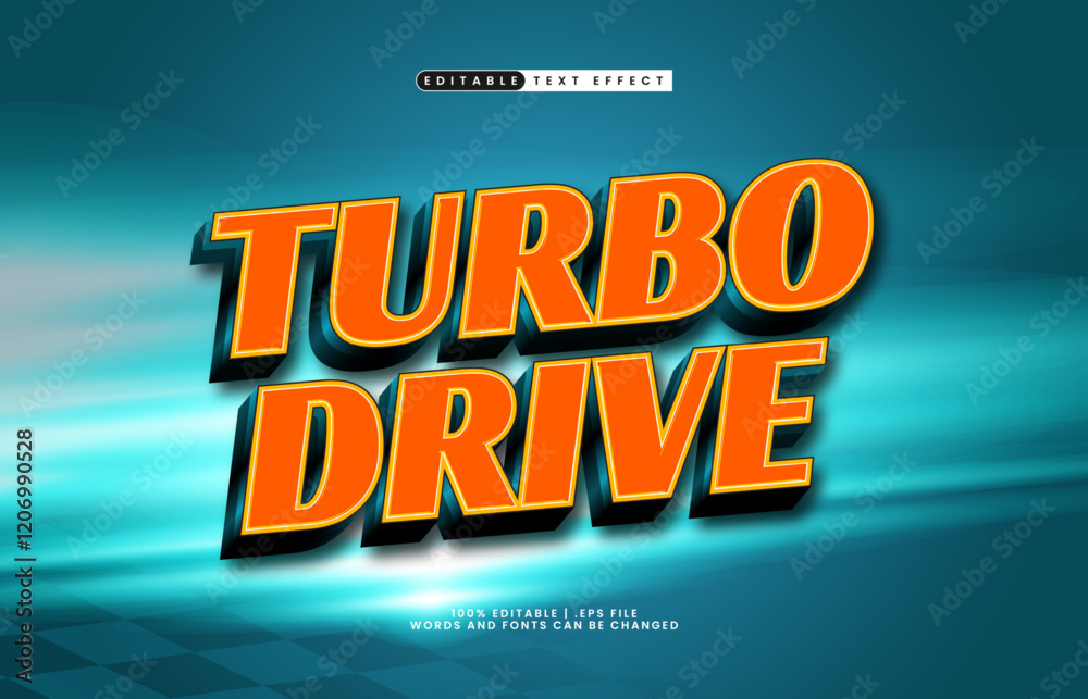 Obraz premium turbo drive editable text effect with a race speed and champion theme