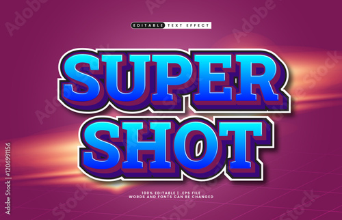 super shot editable text effect with a ball kick and game theme