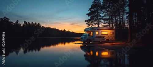 Serene Sunset Lakeside RV Camping