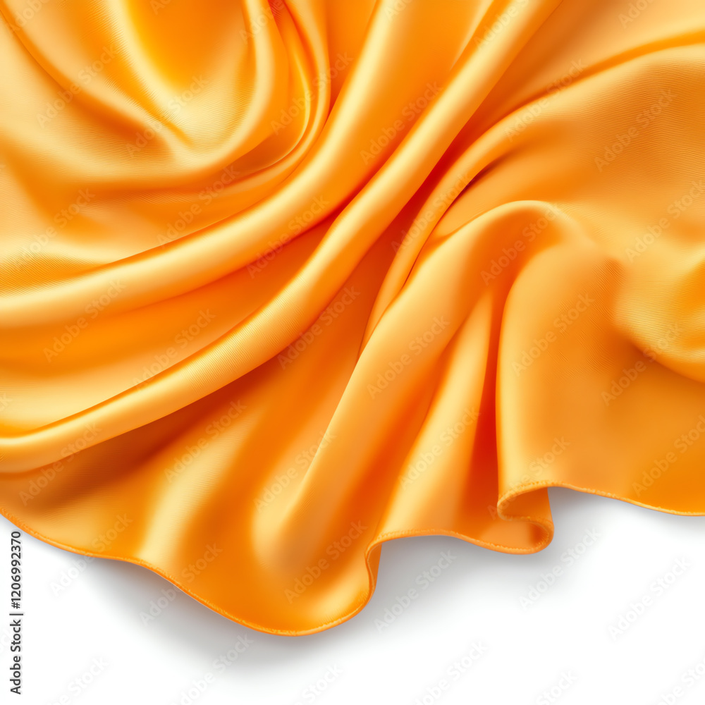 Obraz premium Close-up of smooth, luxurious orange satin fabric creating a beautiful, elegant texture. Perfect for backgrounds and design projects.