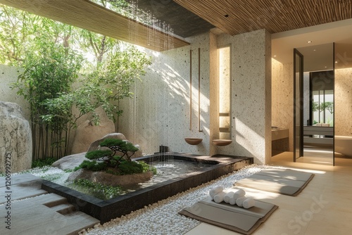 Serene Indoor Garden Bathro...