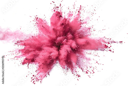 stunning pink powder explosion against a white backdrop ideal for adding a touch of vibrant color to designs
