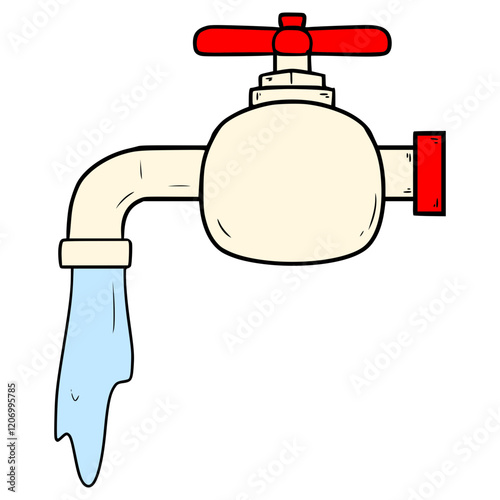 faucet illustration hand drawn isolated vector