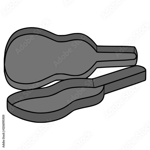 guitar case illustration hand drawn isolated vector