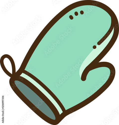 Oven mitt vector doodle illustration and graphic