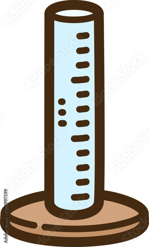 Graduated cylinder vector doodle illustration and graphic
