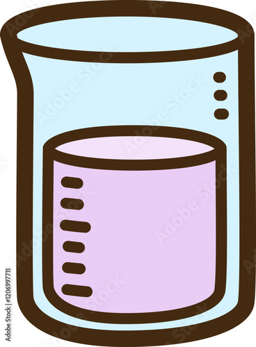 Beaker vector doodle illustration and graphic