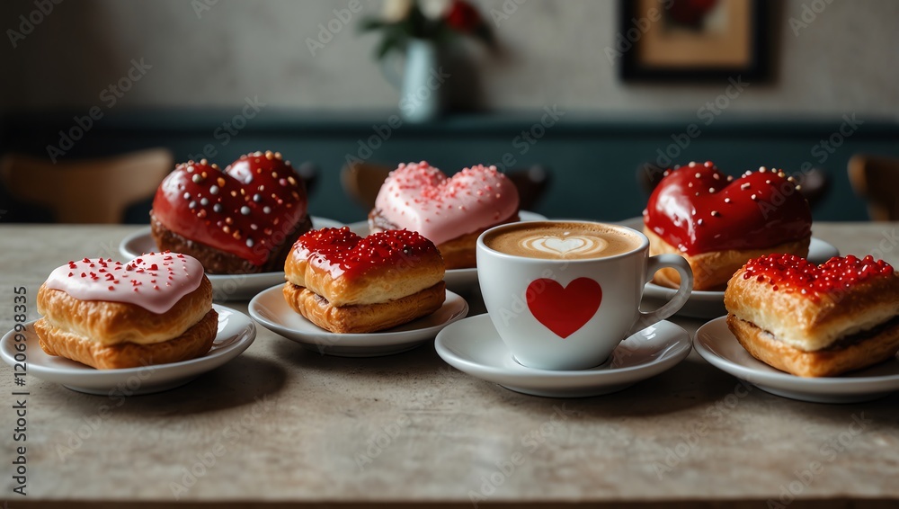 cup of coffee and strawberry cake