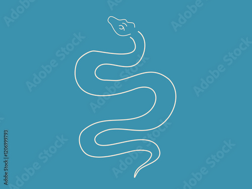 A simple white outline of a snakes body