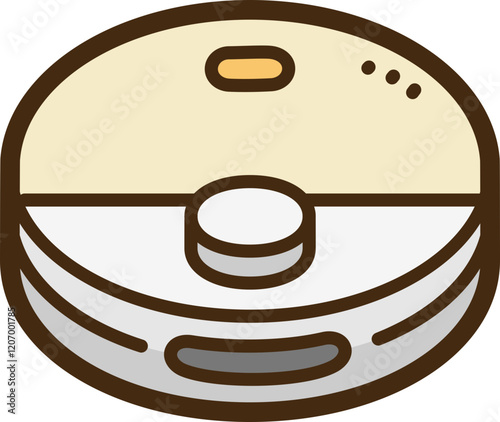 Robotic vacuum cleaner vector doodle illustration and graphic