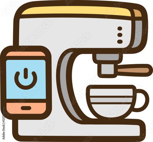 Coffee maker vector doodle illustration and graphic