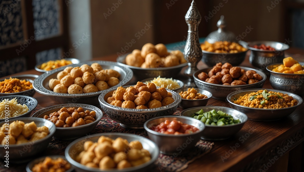 Food . Sweets . A photo shows numerous bowls filled with various snacks or appetizers, likely for an event or gathering.