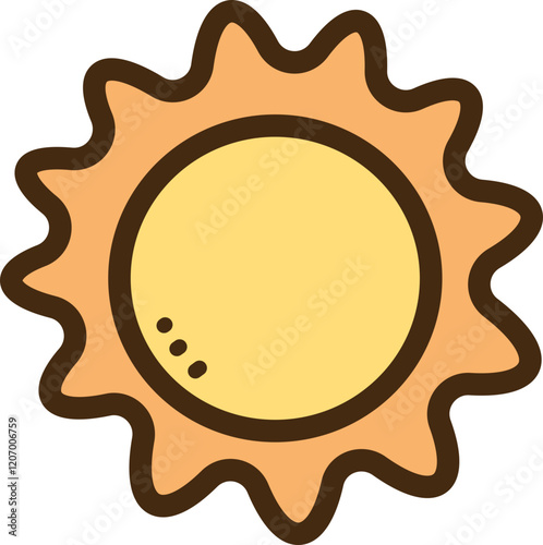 Sun vector doodle illustration and graphic