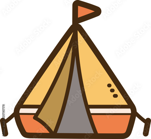 Camp vector doodle illustration and graphic