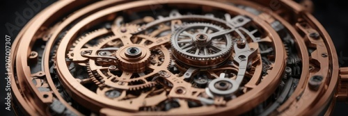 Wallpaper Mural An intricate copper-plated clockwork mechanism, , metal art, industrial craftsmanship Torontodigital.ca