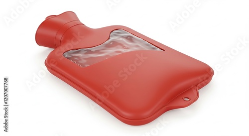 Red Rubber Hot Water Bottle for Comfort and Pain Relief