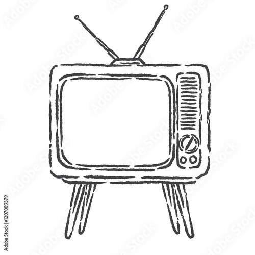 old and classic television vector sketch