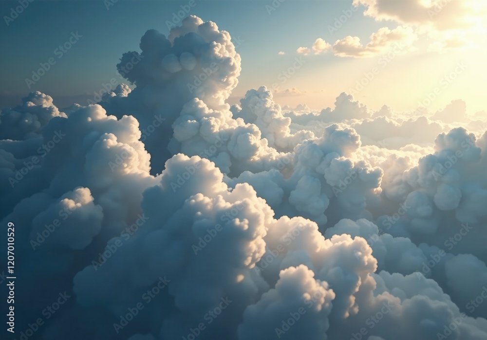 Black and white clouds floating in a sea of fog, soft focus effect, weather phenomenon Black and white clouds floating in a sea of fog, soft focus effect, weather phenomenon