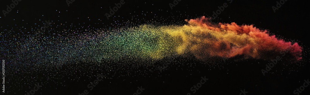 Fototapeta premium Colorful powder explosion on black background.